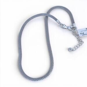 Brighton Beverly Glam Mesh Chain Necklace Silver Plated Adjustable 18-20"